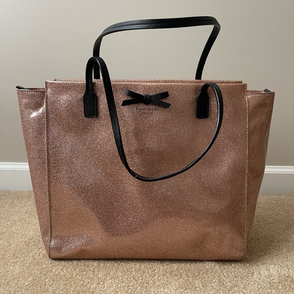 Glittery Pink Kate Spade Bow Shoulder Bag